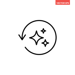 Single round regenerate line icon, simple artificial intelligence prompt cycle flat design vector pictogram, infographic interface elements for app logo web button ui isolated on white background