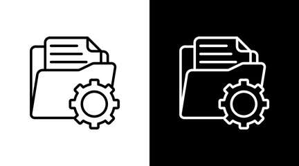 Obraz premium Document Management With Icon Set Design