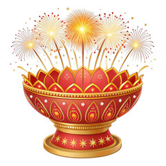 Diwali lantern with fireworks celebration festival lights