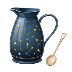 Constellation pitcher and spoon celestial galaxy theme