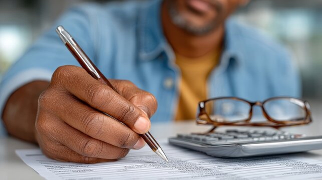 A business owner calculating year-end accounts before New Year