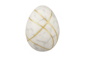Marble easter egg with gold stripes celebrating luxury