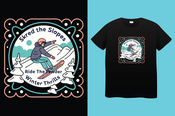 Short sleeved cotton sports t shirt decorated winter snowflakes. Six pointed fluffy snowflakes symbol of winter weather. Comfortable summer clothes. Vector ornament for design of textile and fabric