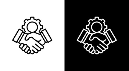 Handshake With Icon Set Design