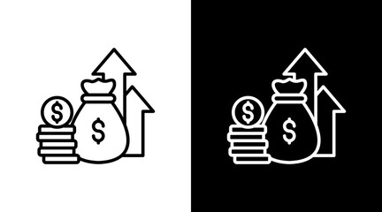 Money Bag With Icon Set Design