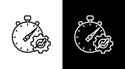 Stopwatch With Icon Set Design