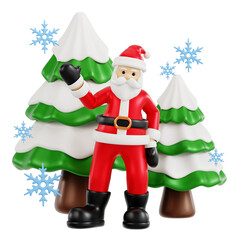 santa claus with christmas tree