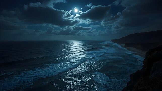 moon over the sea