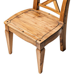 Antique wooden chair with intricate carvings and distressed finish isolated on a neutral background showcasing rustic charm and timeless design