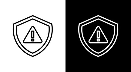 Risk Shield Outline White Icon Set Design