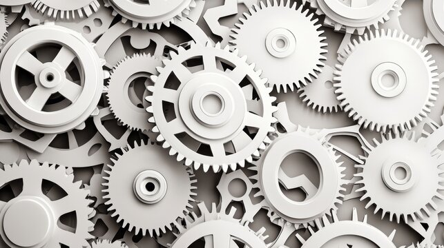 Light metal and plastic gears representing intricate business collaboration.