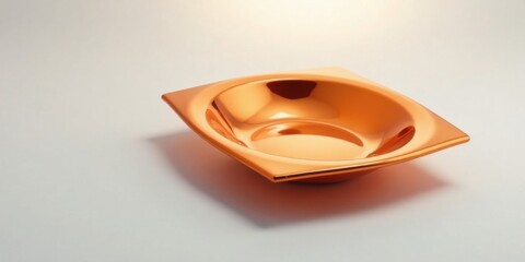 A Polished Copper Dish with a Modern, Geometric Design, Ideal for Serving or Display