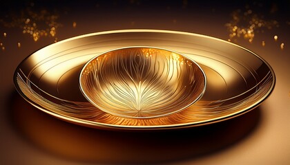 exquisite golden plate presentation a symbol of elegance and fine dining shiny