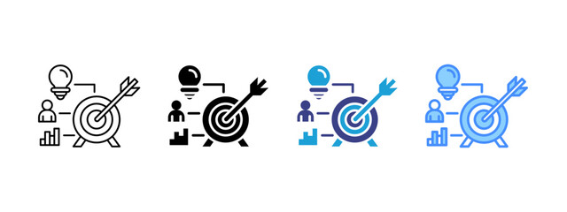 Obraz premium Target icon set multiple style collection