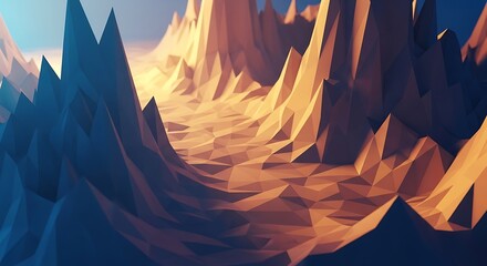 Digital landscape with warm and cold color palette rendering design