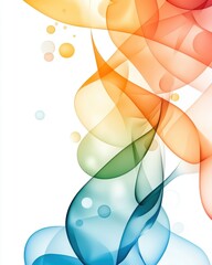 Colorful Abstract Waves and Soft Swirls on White Background