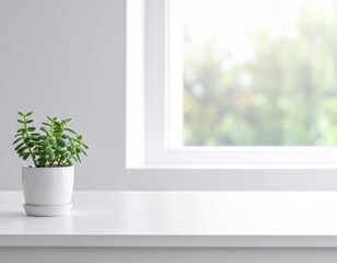 Minimal lifestyle surface with home blur effect white