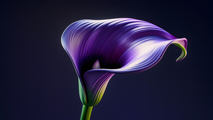 Elegant Purple Calla Lily Close-Up – Botanical Flower Image