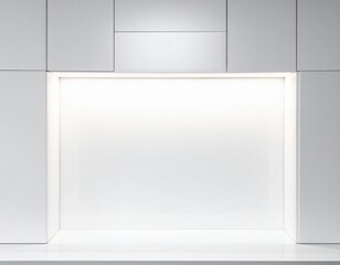 Eye-level counter frame with bright interior glow white