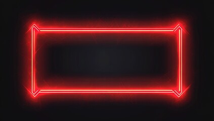 Red glowing line with a black background, an arrow shape for a business technology digital concept vector illustration. Abstract red geometric lines and stripes frame on a dark background.
