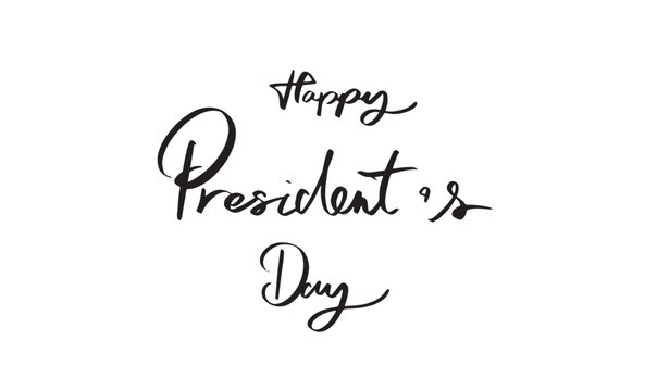 Happy president's day text font calligraphy hand written letering script black color object icon happy president's day february month us usa united state maerica government politic election democracy 