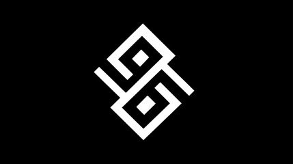 Abstract geometric design with intertwined white lines on a black background. Modern minimalist graphic art, elegant and conceptual pattern.