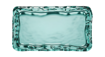 Blue square with a wavy edge. isolated illustration on  transparent background PNG