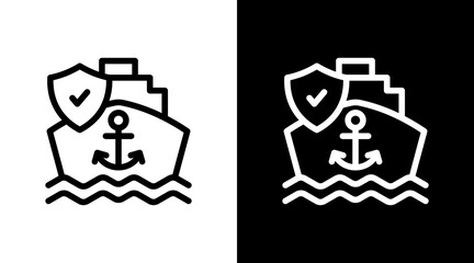 Marine Insurance With Icon Set Design