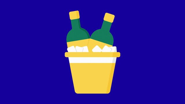 Animated bottle of alcohol in ice cooler