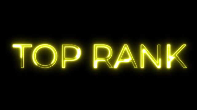 Top Rank Neon Typography Animation