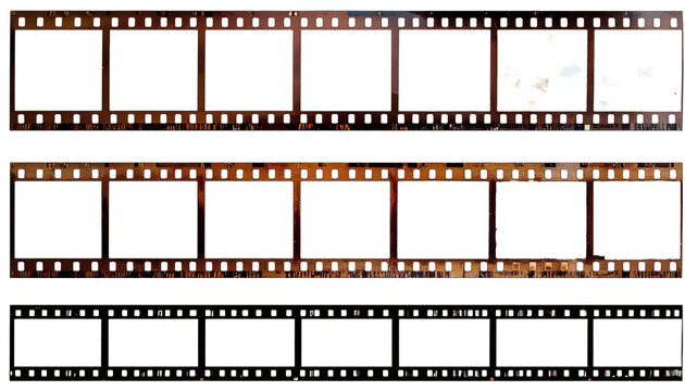 Distressed 35mm film strip texture overlay, vintage retro look, perfect for nostalgic projects or adding authentic flair - Powered by Adobe