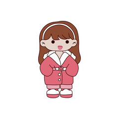 Obraz premium cute girl stickers