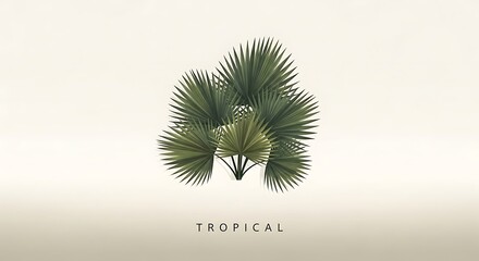 Stylized palm tree foliage against a neutral background for graphic design