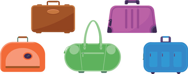 vector illustration of colorful suitcases