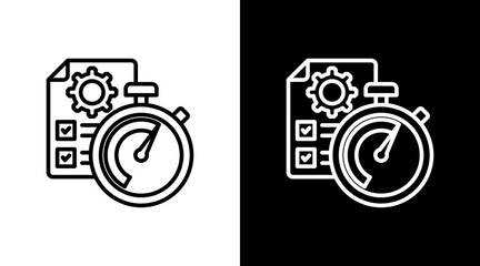 Stopwatch With Icon Set Design