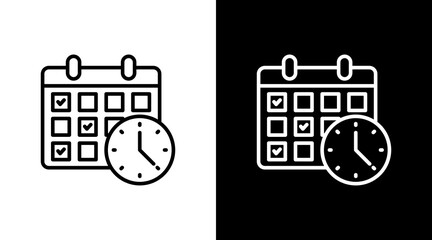 Calendar With Icon Set Design