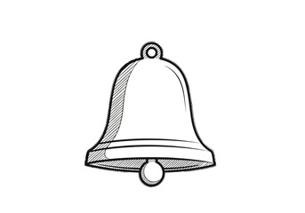 Simple hand drawn bell illustration perfect for notification or alert icon.