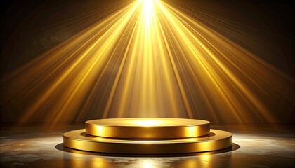 A golden stage bathed in light, perfect for showcasing your achievements