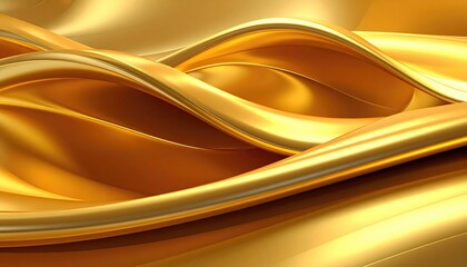 Flowing golden fabric, glistening and waving with elegant folds and curves. It embodies luxury and richness. 