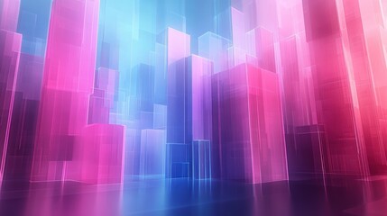 Abstract cityscape, glowing blocks, futuristic city, digital art, background, graphic, design, wallpaper