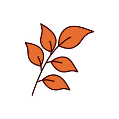 collection of dry leaf stickers in autumn