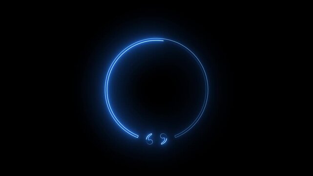 neon comma circle animation with glowing minimal design.