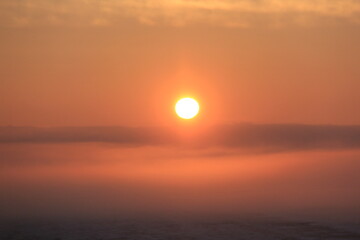 Crisp and Cold Sunrise in the Fog Covered Valley.