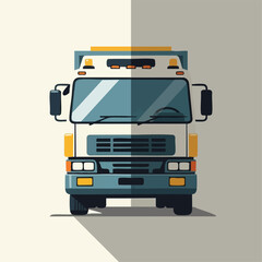 Fototapeta premium A front-facing illustration of a utility truck, showcasing its design with a clean, modern aesthetic, perfect for transport and service.