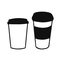 Paper coffee cups vector illustration