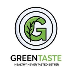 Green Taste logo design for a healthy food brand.