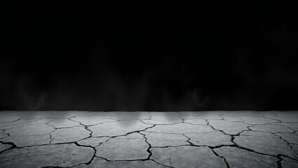 Cracked earth texture evokes drought climate change desolation arid landscape white background