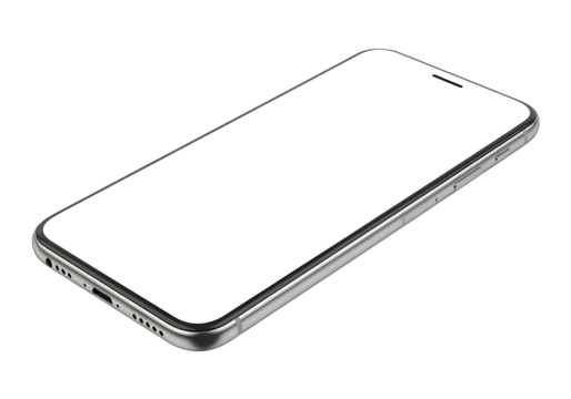 Modern Smartphone Device with Blank Display for Digital Interface and Communication