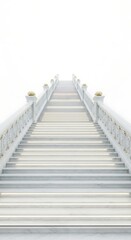 Fototapeta premium Luxurious White Marble Grand Staircase with Illuminated Steps and Golden Accents