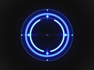 Modern blue glowing aim target, perfect for technology, gaming and interface designs with a sleek, futuristic aesthetic